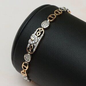 Rose Gold and Silver Dual Tone Heart Bracelet, XPBL0689